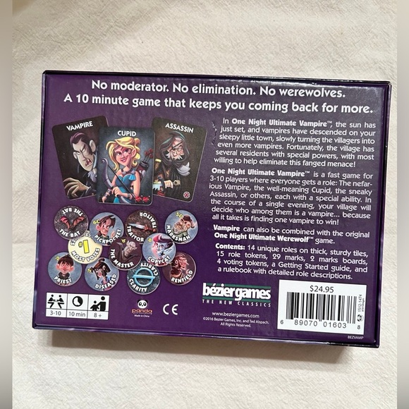 BEZIER GAMES One Night Ultimate Vampire card game. For 3 to 10 players - Picture 4 of 6